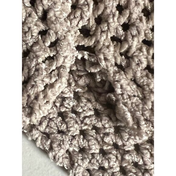 CLIO Sweater Knit Size Small Tan Crew Neck Long Sleeve Boho Chic Flaw - Picture 14 of 15